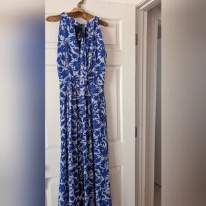 Ronni Nicole Vibrant Blue and White Dress